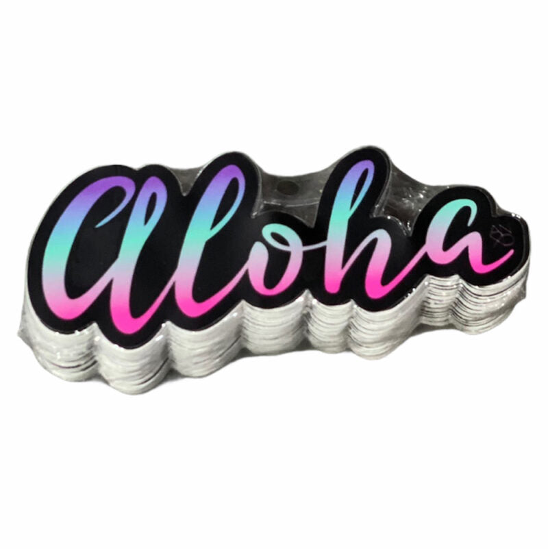 Aloha Pink Script Sticker
