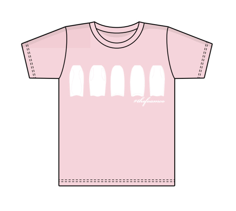 Foam Co: Board Line Up TODDLER T-Shirt: Pink w/ White