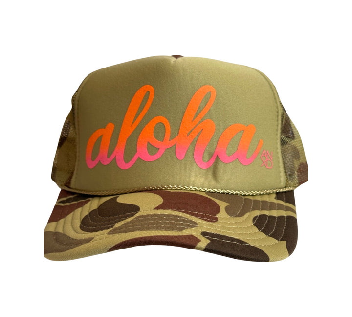 Aloha Script Trucker Hat
