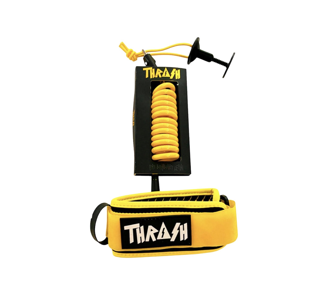 Thrash V-GRIP BICEP LEASH Yellow/Rubber Black/Logo White