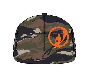 Foam Co Circle Logo Snapback Hat/ Camo w/Orange Logo/w/Hawaii under bill