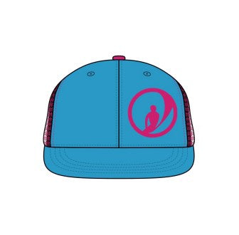 Foam Co Circle Logo Snapback Hat/ Blue w/Pink Logo/w/Hawaii under bill