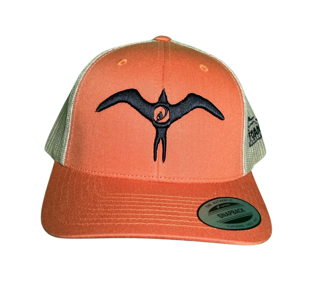 Foam Co - Iwa w/Bodyboarder: Snapback, Orange with Beige Mesh Hat