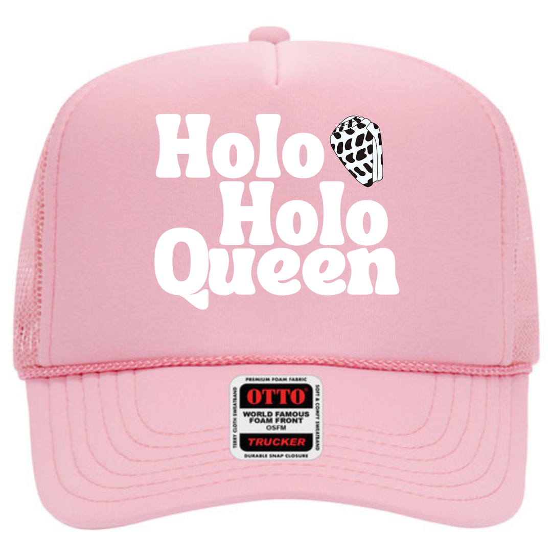 Holoholo Queen Adult Trucker Hat- Hebrew Cone Shell