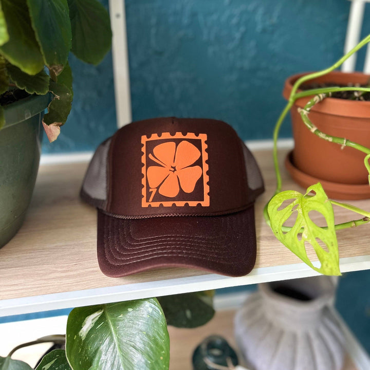 Hibiscus Stamp Foam Trucker Hat