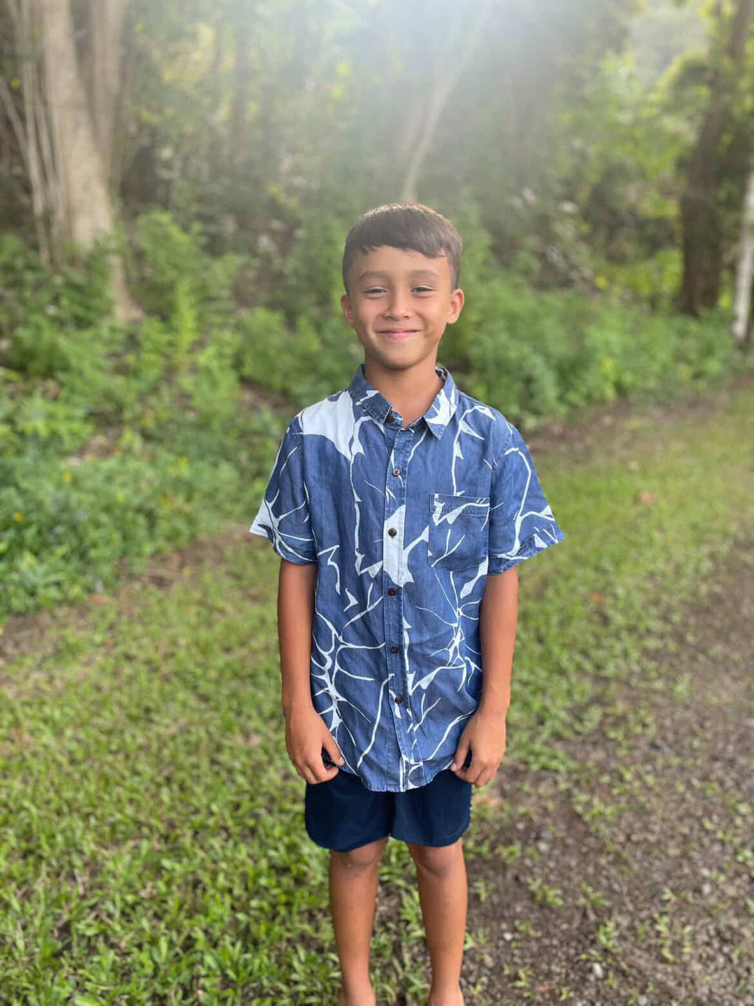 Keiki Boys Aloha Tee in Kalo Blues