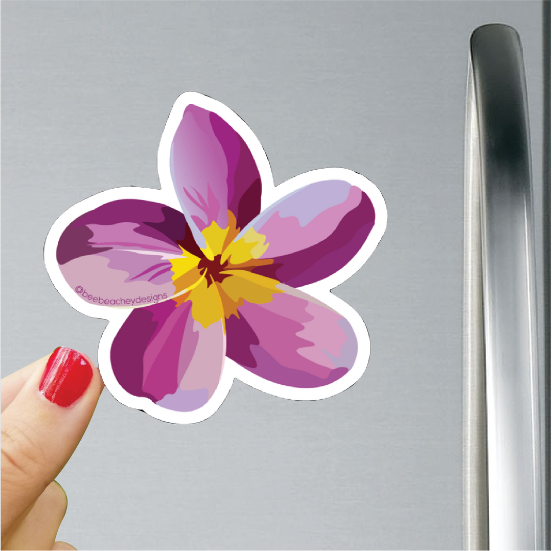 Purple Plumeria Magnet