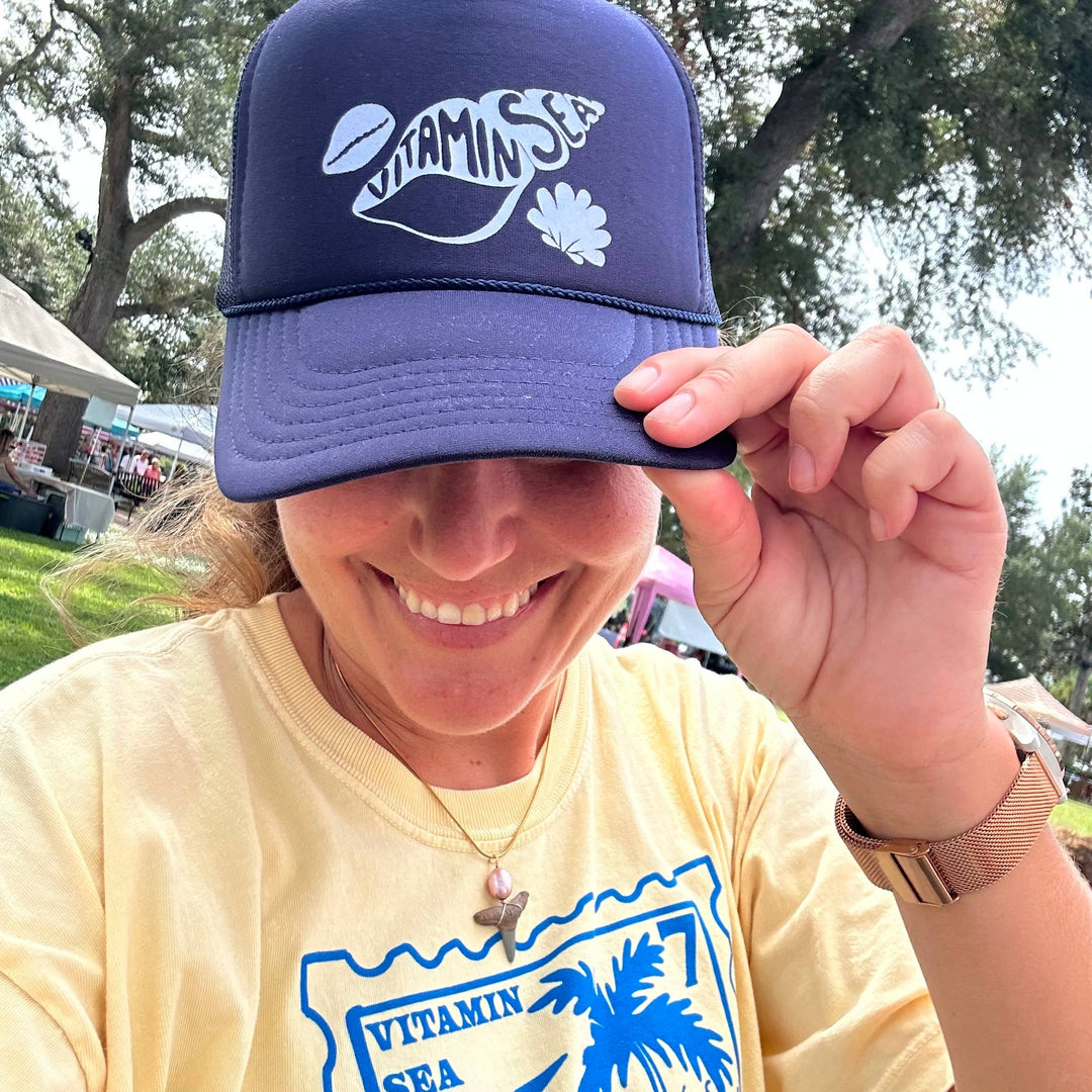 Seashell Navy Trucker Hat