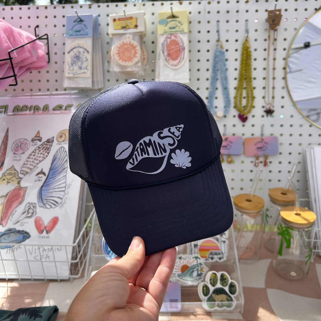 Seashell Navy Trucker Hat