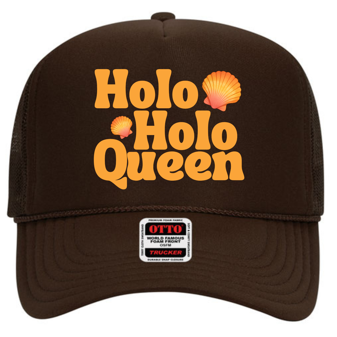Holoholo Queen Adult Trucker Hat- Sunrise Shell
