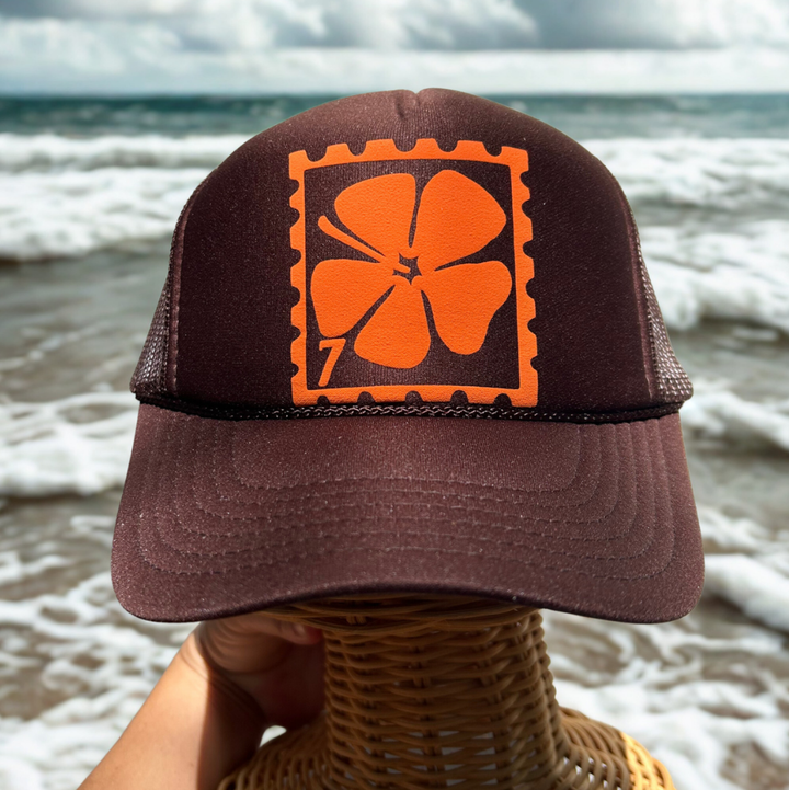 Hibiscus Stamp Foam Trucker Hat