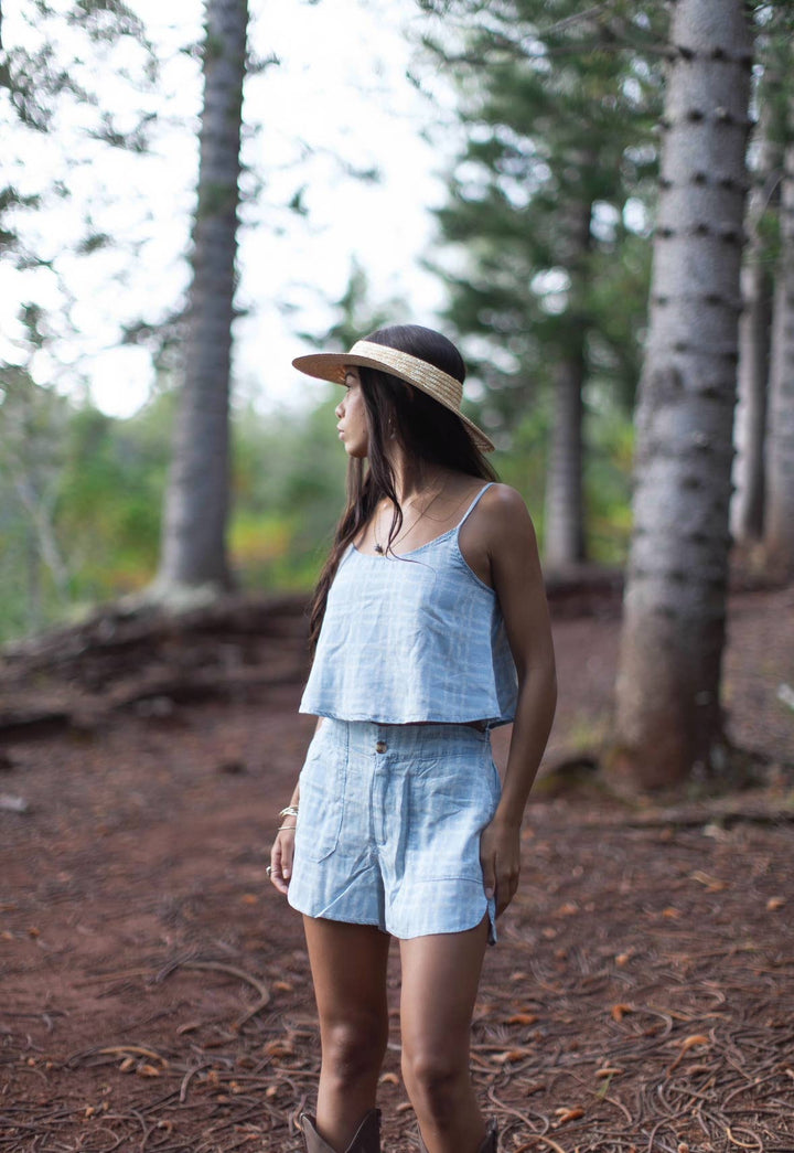 Pikake Palaka Mineral Washed Crop Tee