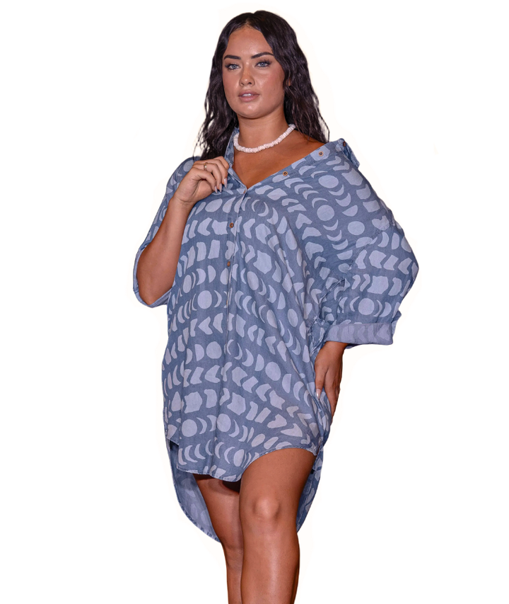 Women's Shirt Dress in Endless Mahina