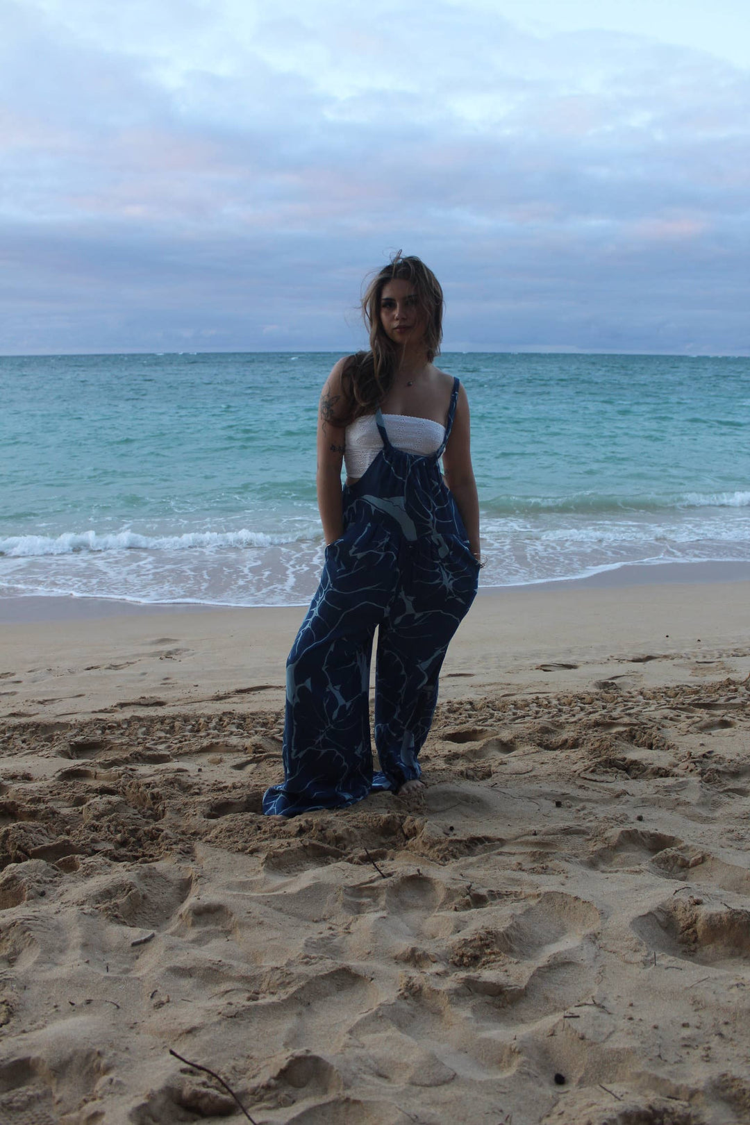 Women's Scoop Neck Jumper in Kalo Blues