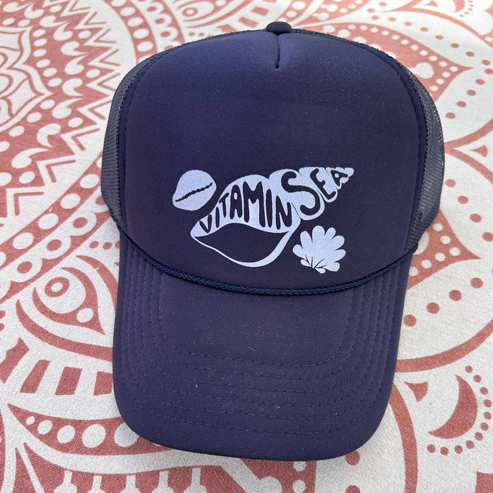Seashell Navy Trucker Hat