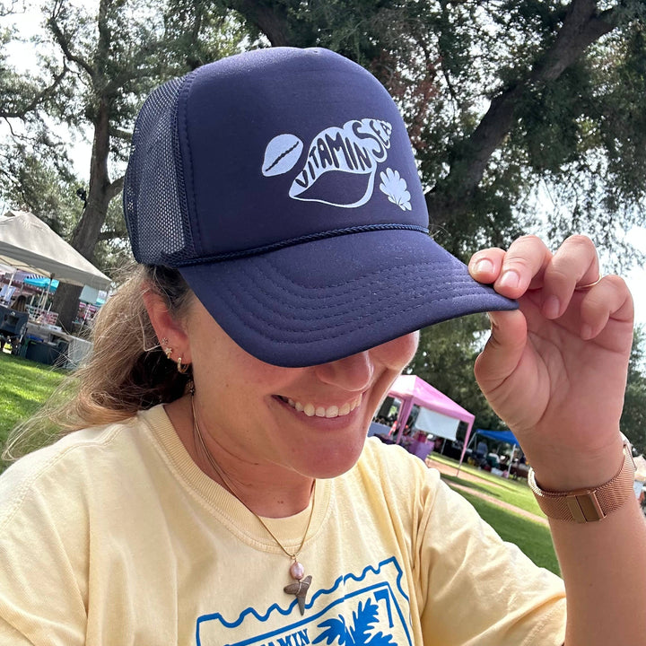 Seashell Navy Trucker Hat