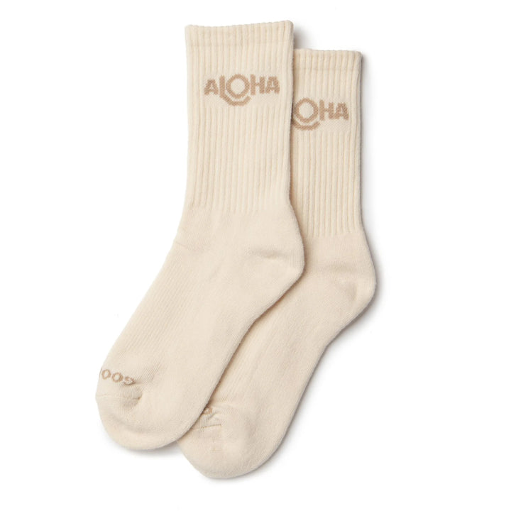 ALOHA Crew Sock - Sandstone