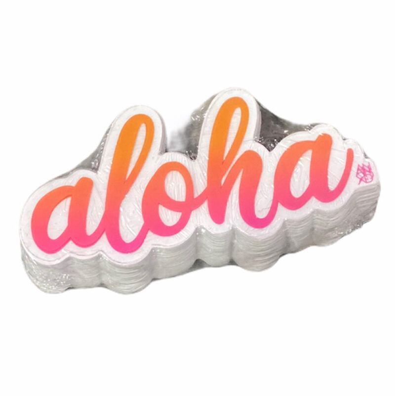 Aloha Orange Script Sticker