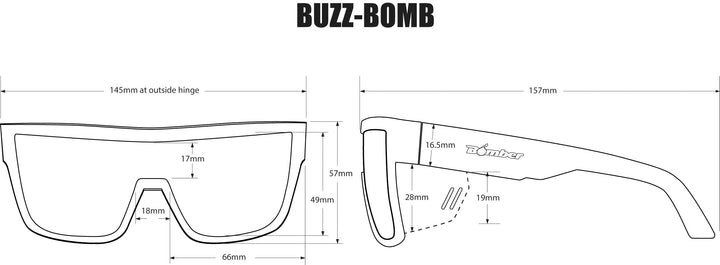 BUZZ Bomb Safety - Polarized Blue Mirror