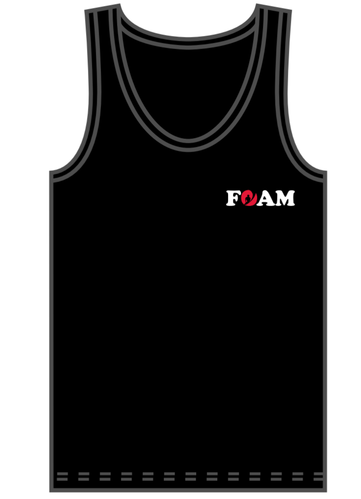 Foam Co: Fat Flex Tank Top Shirt Black w/ RED ink