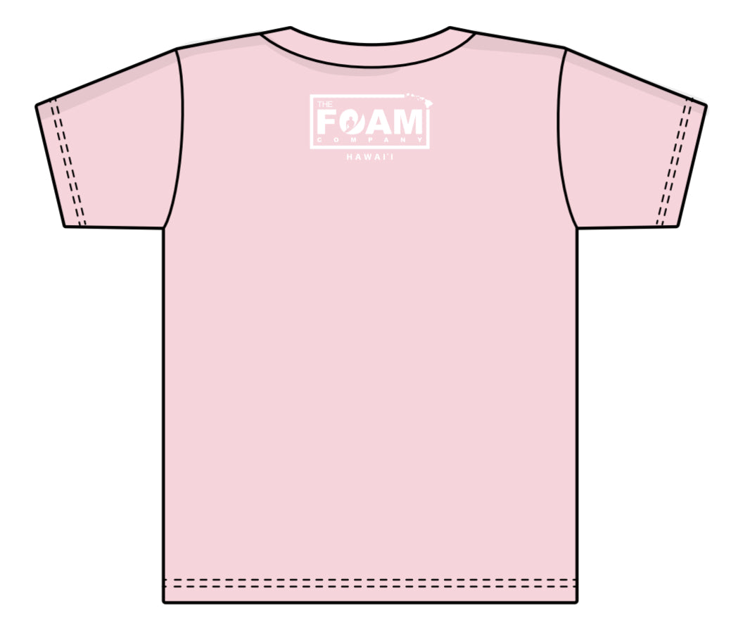 Foam Co: Board Line Up YOUTH T-Shirt: Pink w/ White