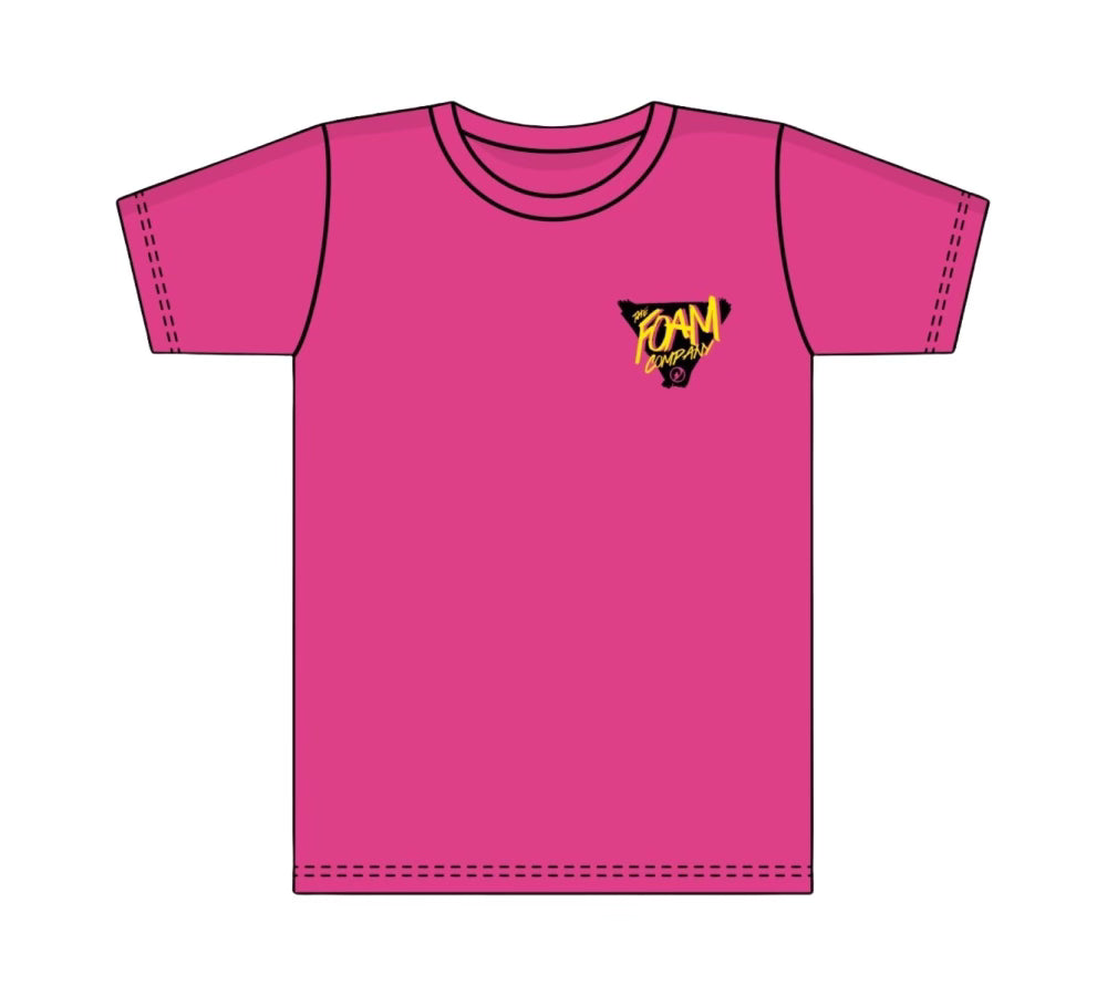 Foam Co: Delta T-shirt Pink w/Black & Yellow Ink