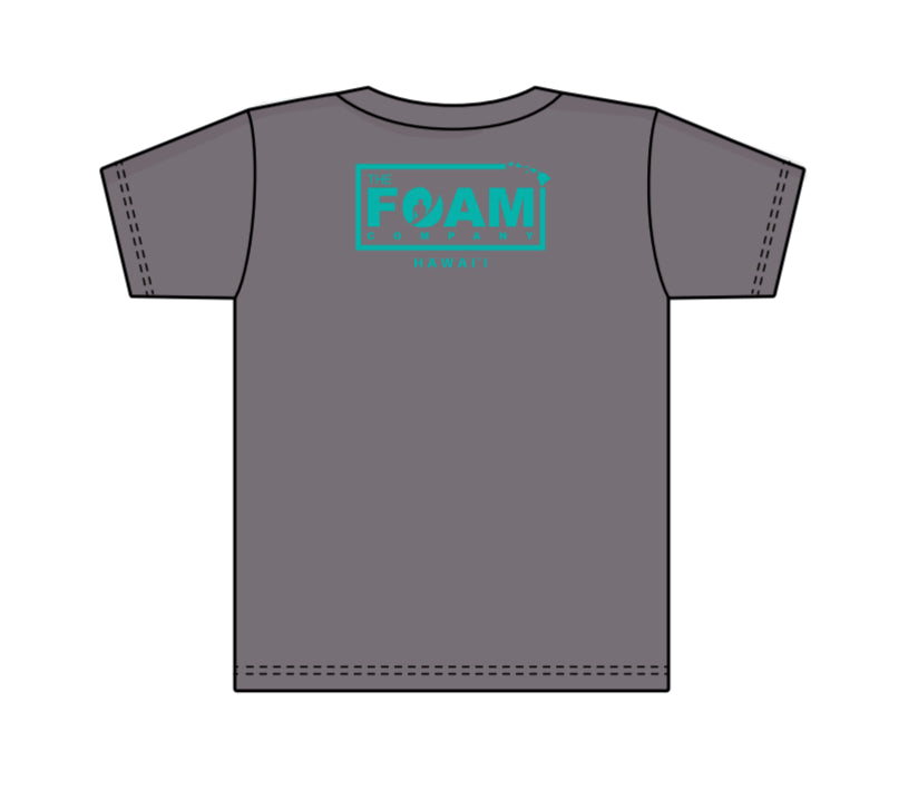 Foam Co: GROM Toddler Shirt:  Storm Grey w/ Teal