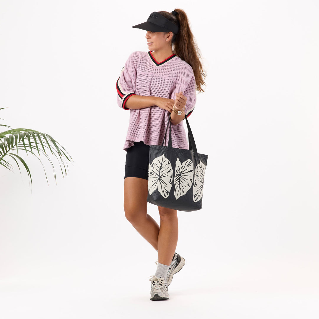 Kalo Reversible Tote in Black on Sandstone