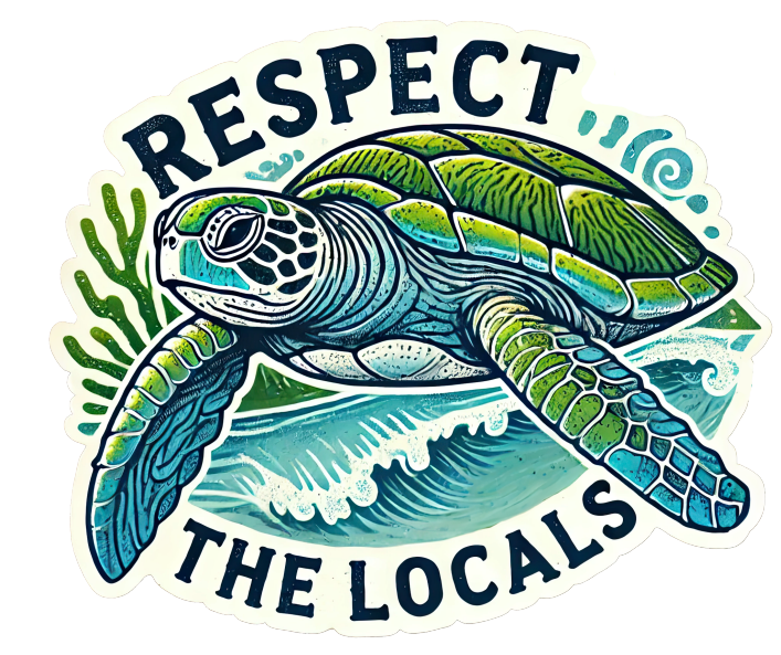 Respect Local Sticker Honu: Respect the Locals Sticker – The Foam Co.
