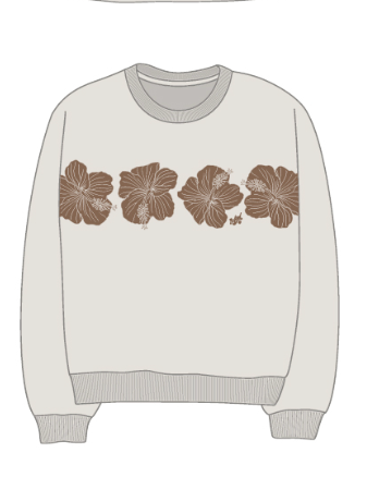 Defend Hawaii - 5-biscus Crewneck Sweater White