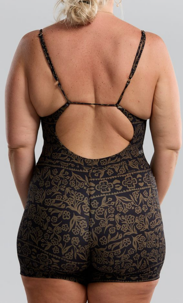 Brynn Romper- Brown Batik
