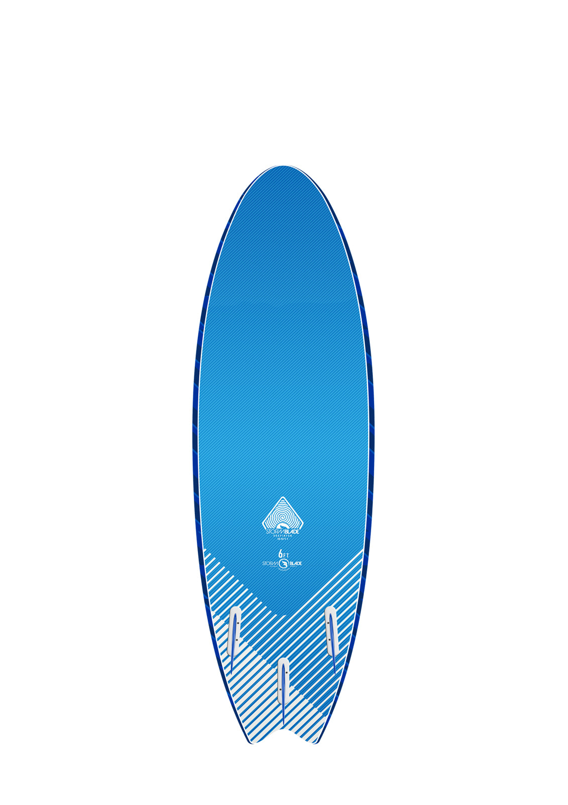 Bloo buy Tide 6ft Swallow Tail Surfboard foam Linez Orange-Blue graphic deck