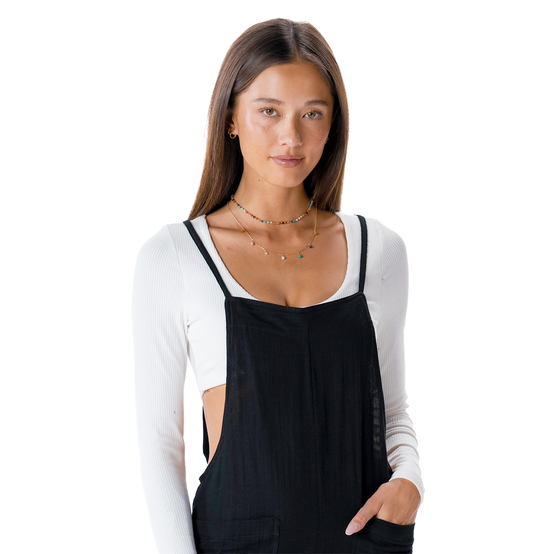 Black Romper with Adjustable Straps