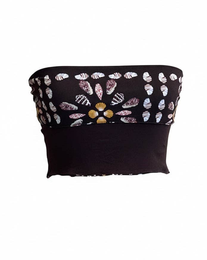 Reversible Bamboo tube top in Shell Quilt