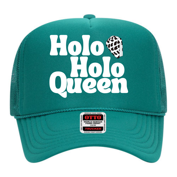 Holoholo Queen Adult Trucker Hat- Hebrew Cone Shell