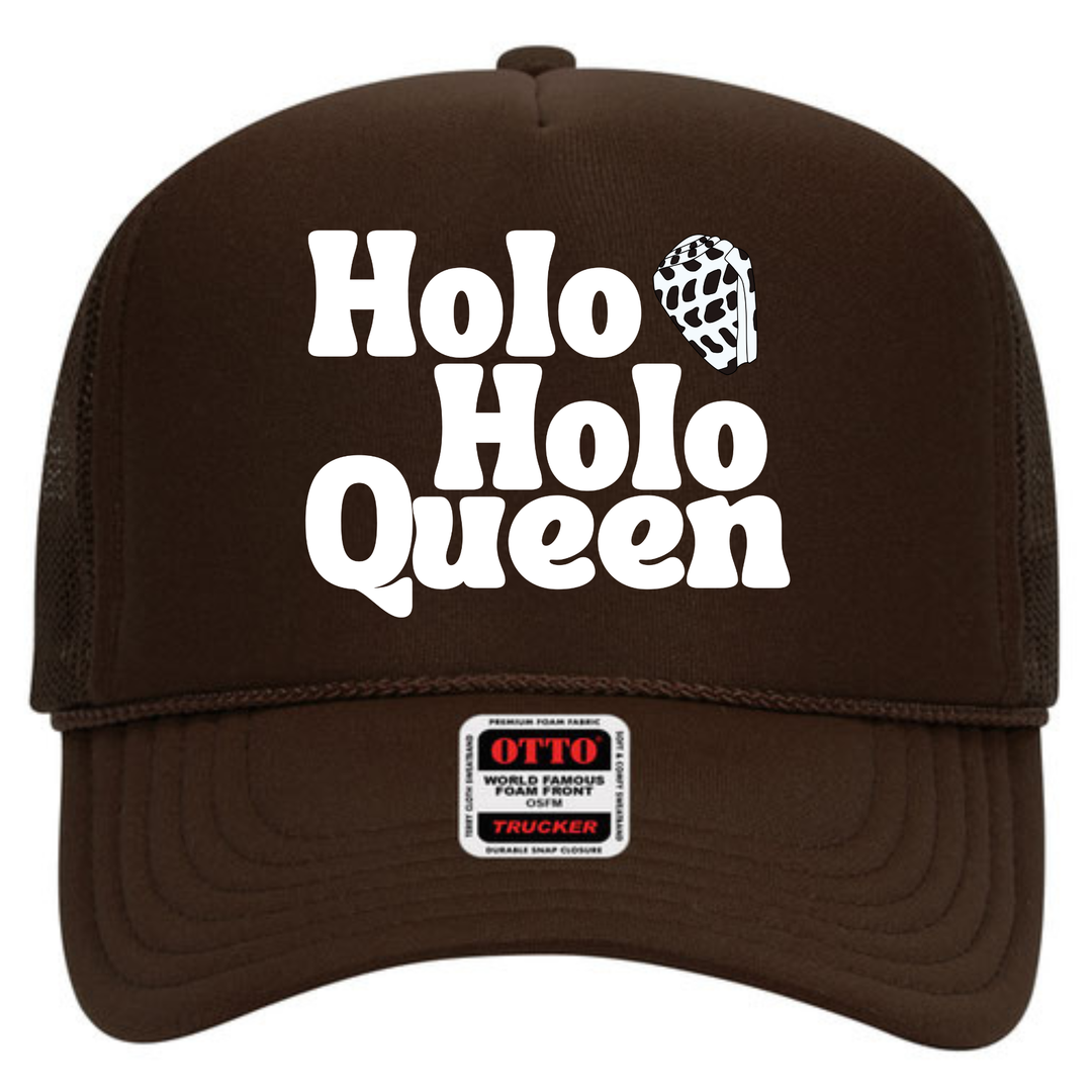 Holoholo Queen Adult Trucker Hat- Hebrew Cone Shell