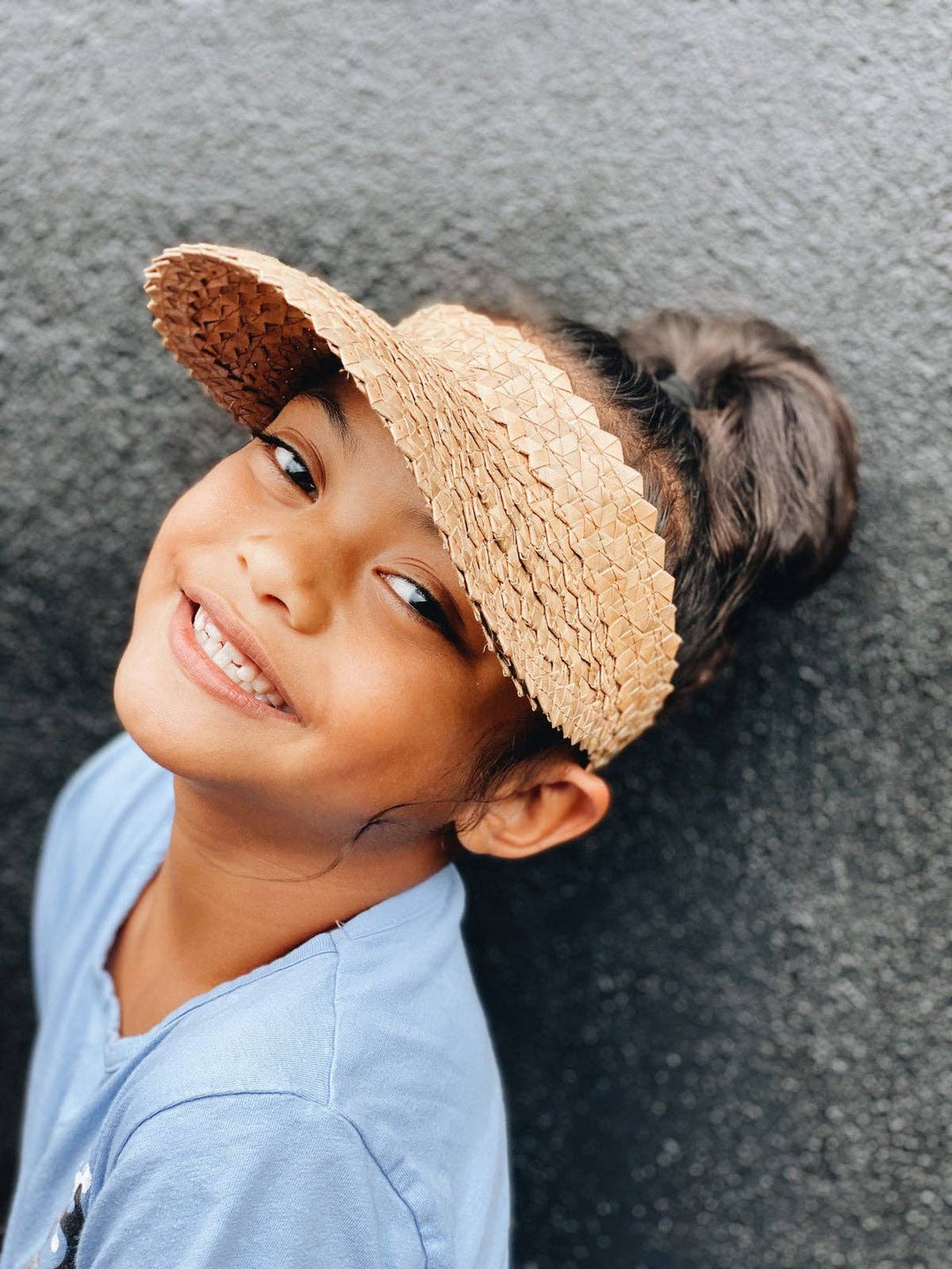 Straw Hat Straw Visor Summer Beach Sun Cap - Kids (Brown)