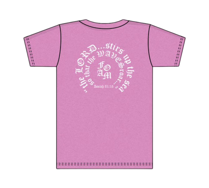 Foam Co: Isaiah 51:15 T- Shirt: Heather Radiant Orchid w/ White Ink