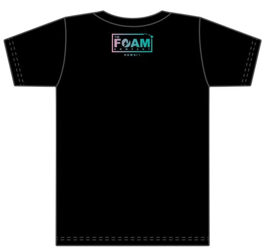 Foam Co: Board Line Up T-shirt - Black w/ Retro Color Fade