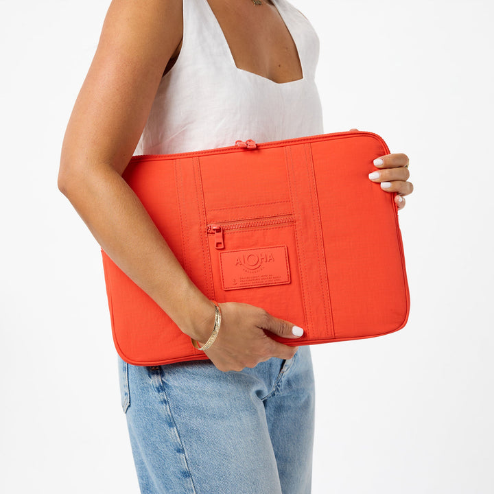 Monochrome Keep It Light Laptop Case in Red Haute