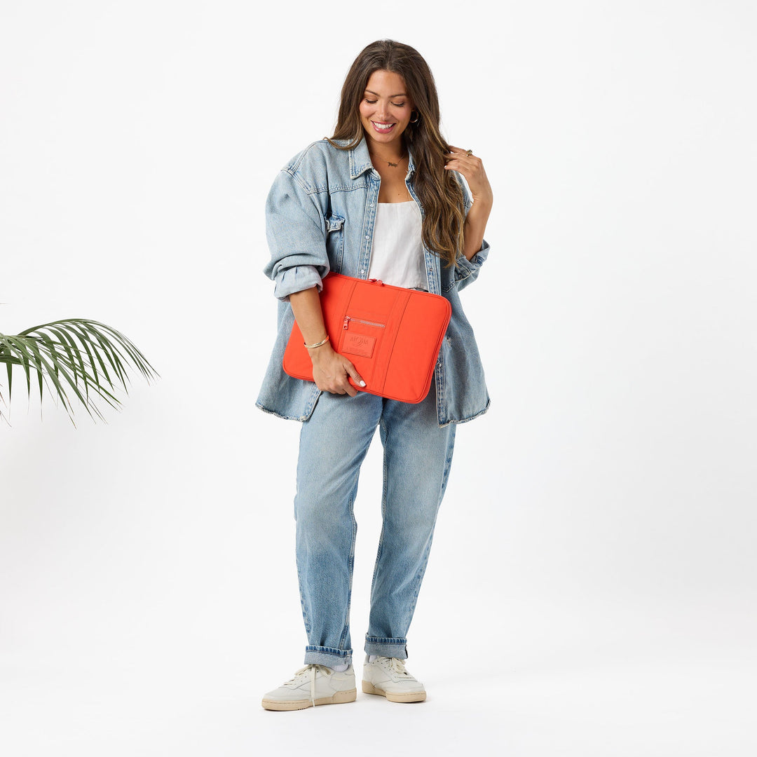 Monochrome Keep It Light Laptop Case in Red Haute