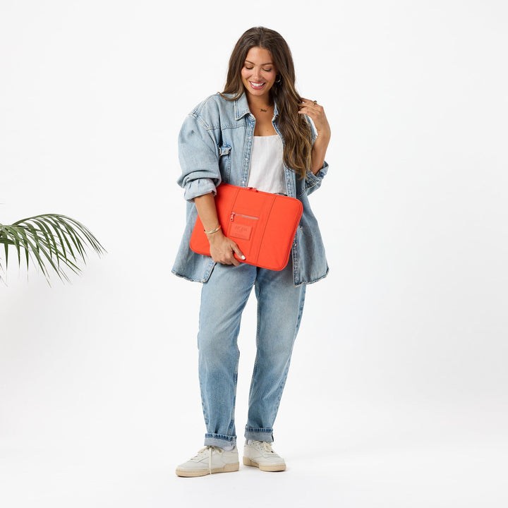 Monochrome Keep It Light Laptop Case in Red Haute