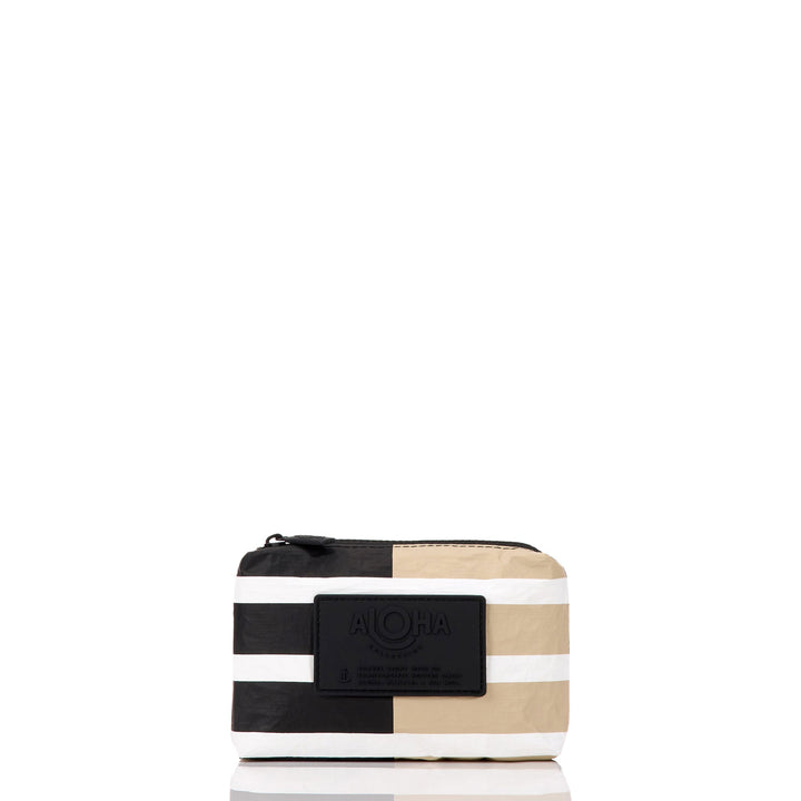 Sporty Stripe Mini Pouch in Latte
