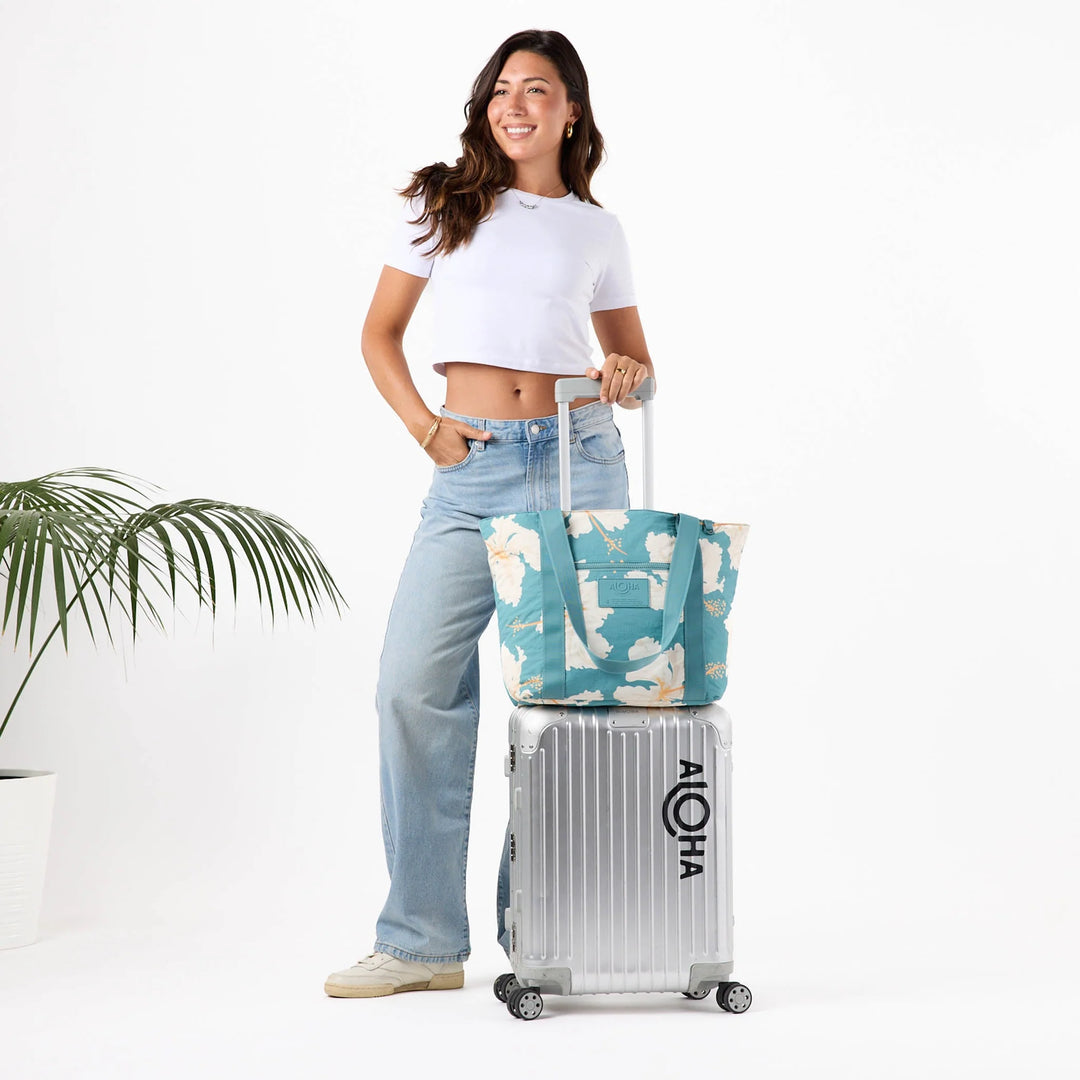 Tahaa Nylon Zipper Tote - Tide