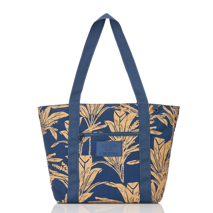 Ti Leaf Nylon Zipper Tote - Tan Neptune