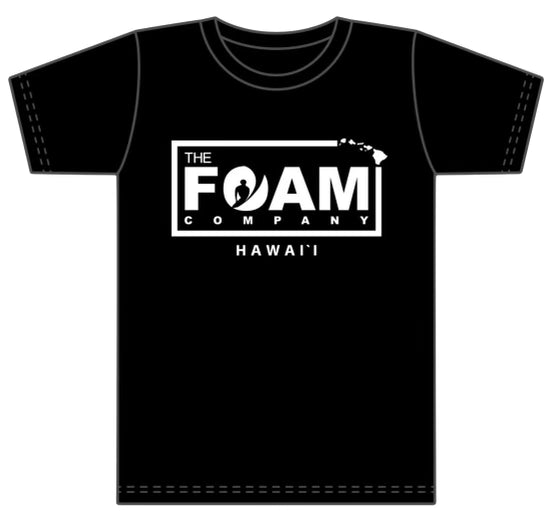 Foam Co Wind and Waves T-Shirt: Black with White Ink