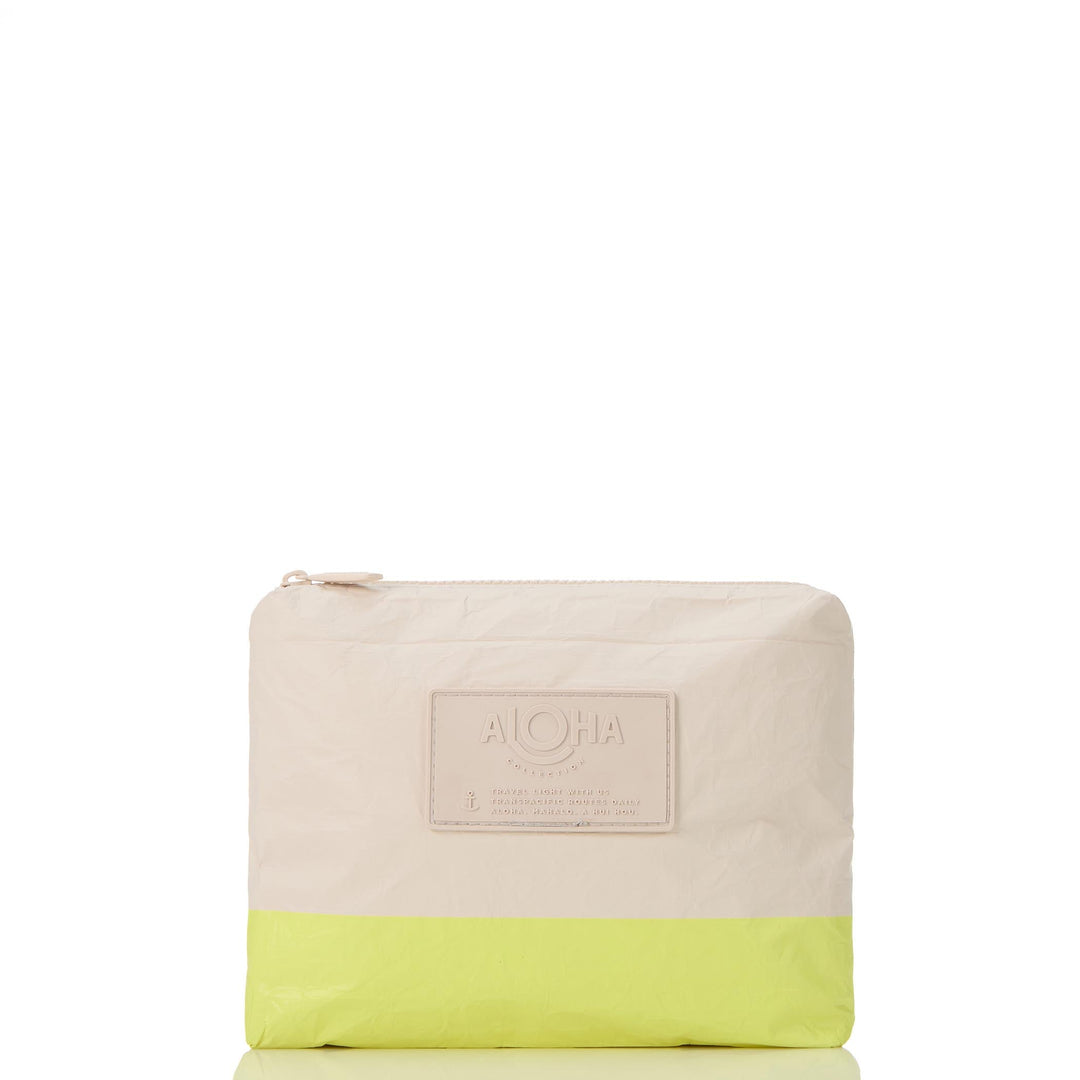 Dipped Small Pouch in Highlighter on Sandstone