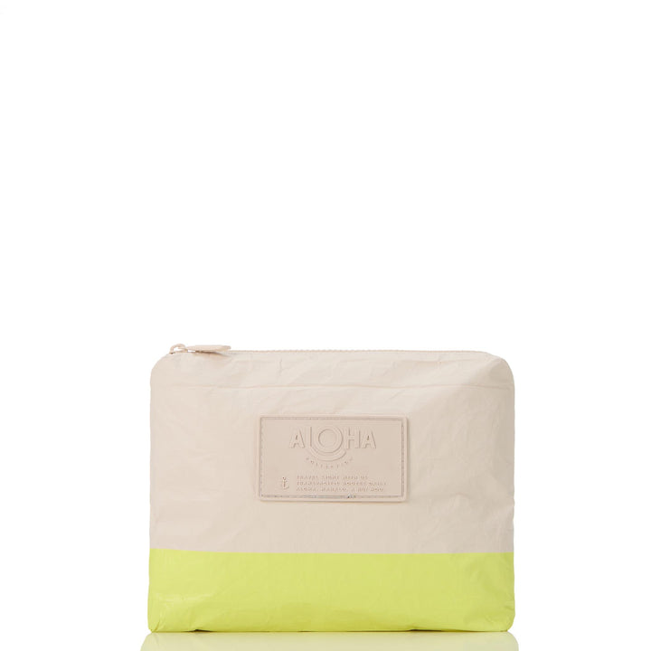 Dipped Small Pouch in Highlighter on Sandstone