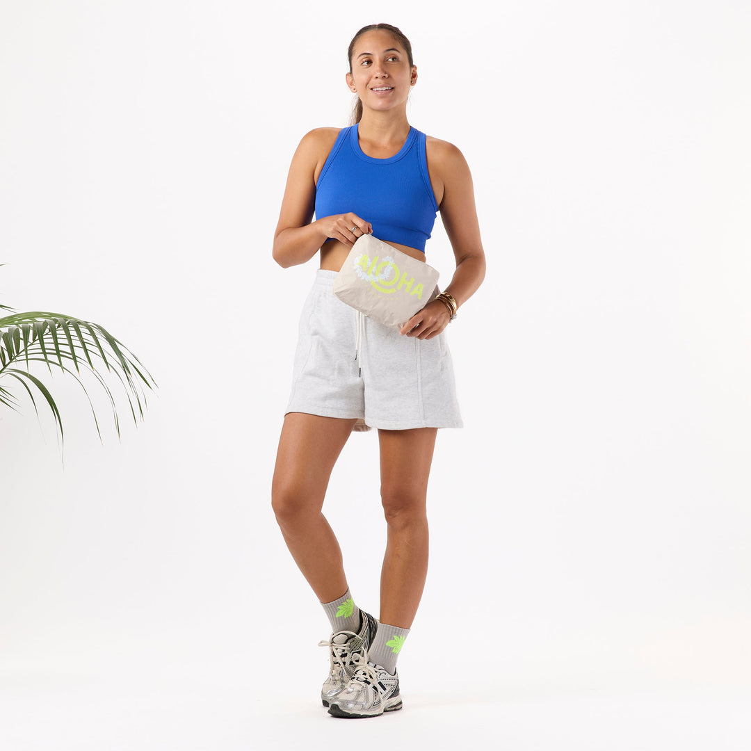 Lei ALOHA Small Pouch in Highlighter on Sandstone