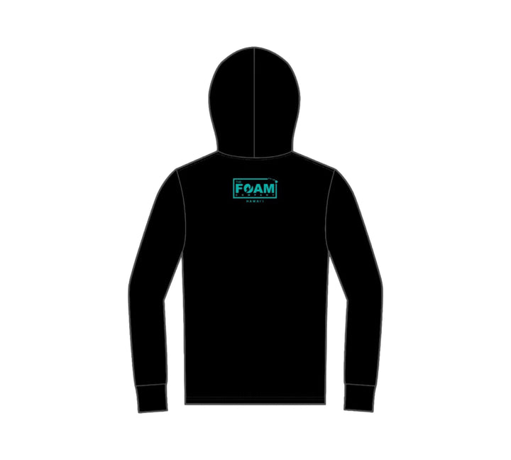 Foam Co: Circle Logo TriBlend Long Sleeve Hoody: Black w/ Retro Fade